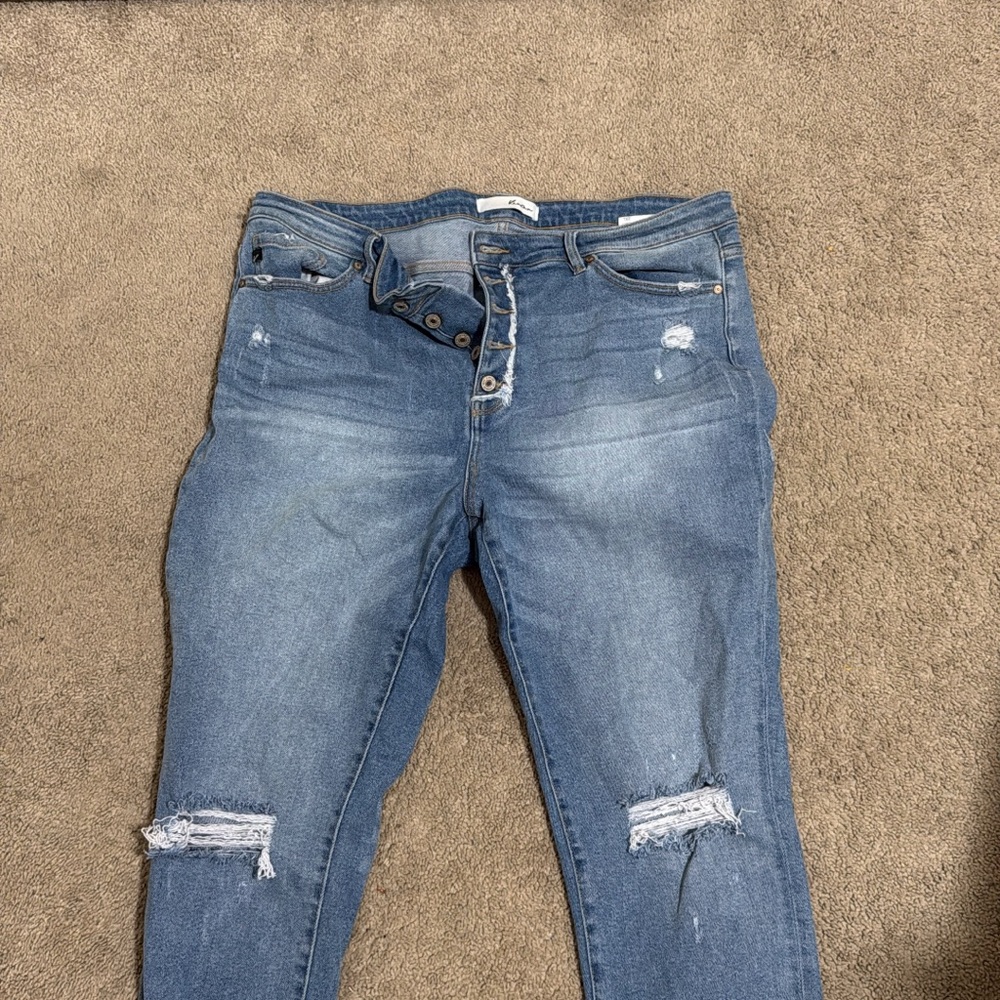 Women's Blue Distressed Jeans